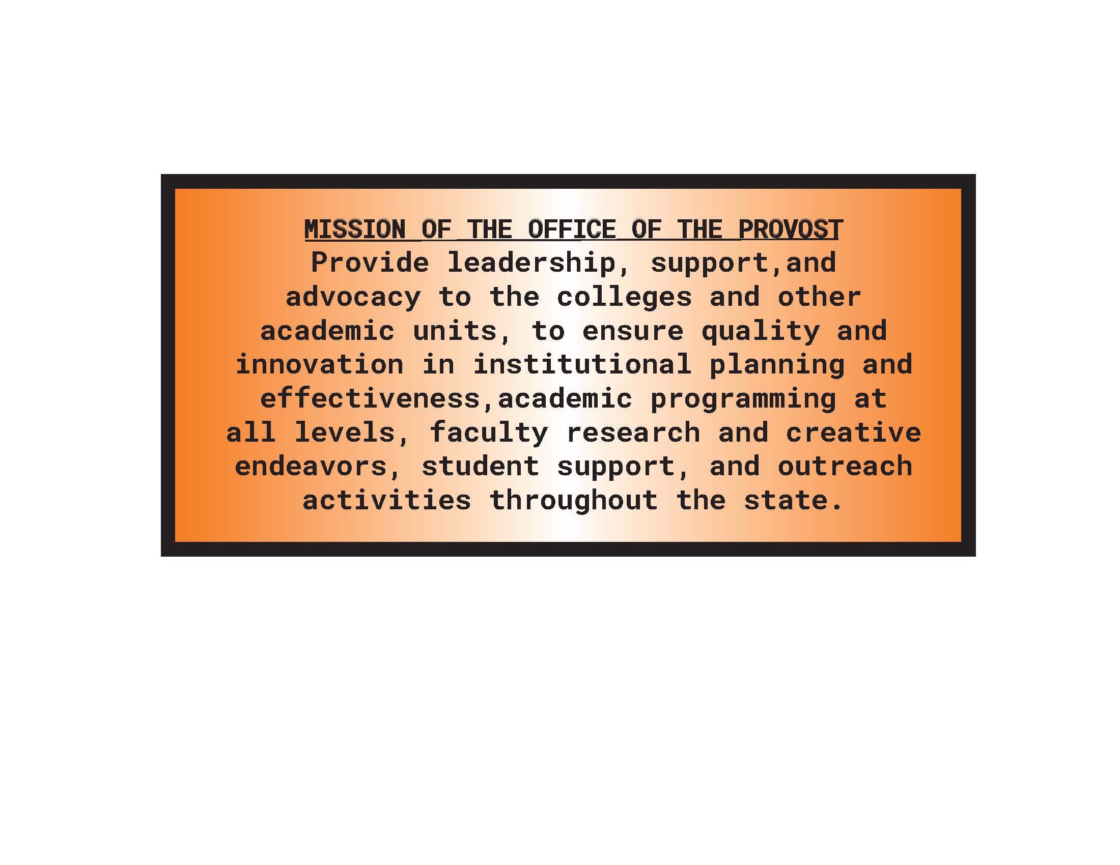 JPEG mission of the office of the provost