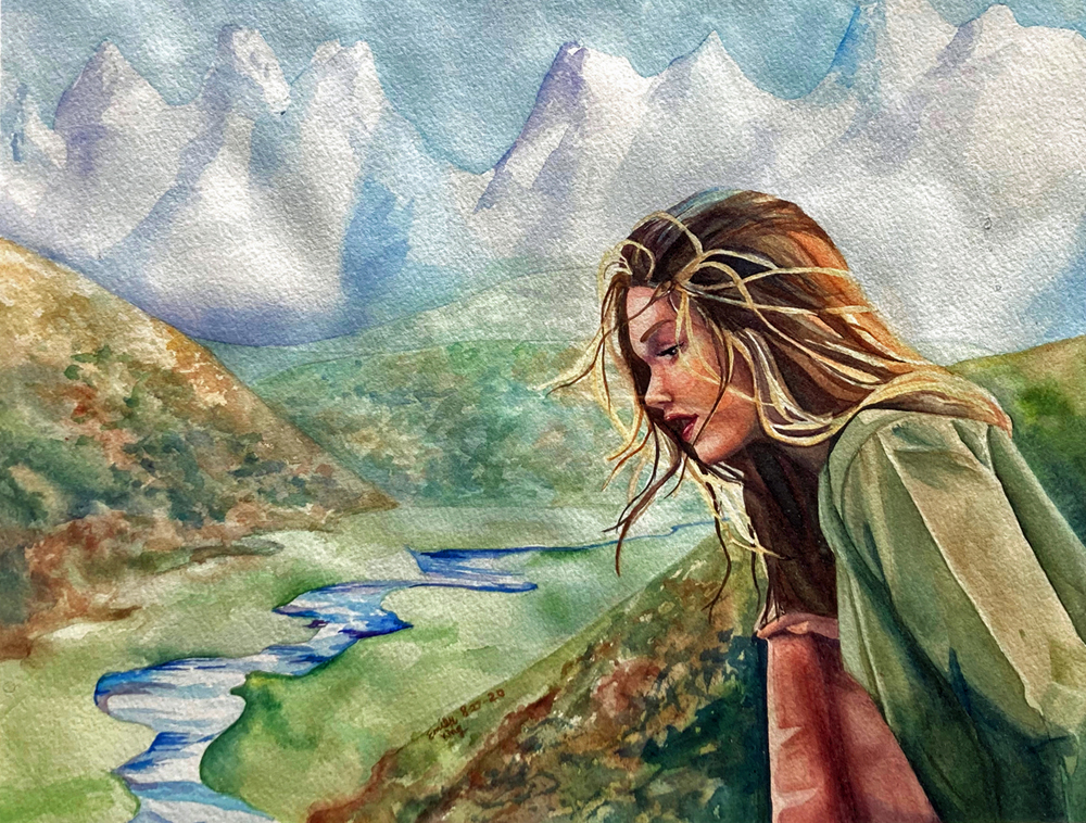 Looking Out, Emily King - watercolor