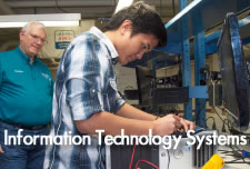 Information Technology Systems student in lab