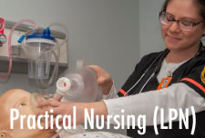 Practical Nursing (LPN) student in SIM Lab