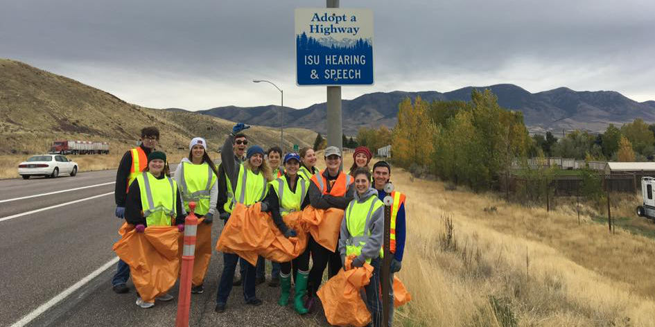 Students and faculty volunteer for a little highway clean up and have some fun along the way!
