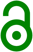 Green symbol of an open lock, depicting open access