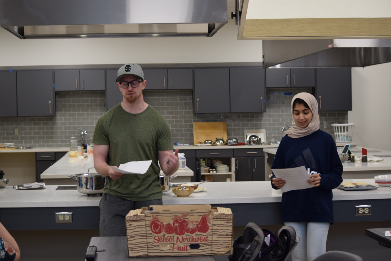The Foods Lab includes space for students to give presentations on their findings of experiments