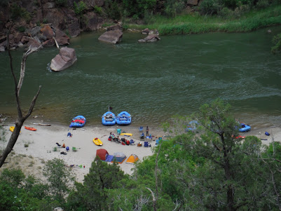 View of river camp from up above.