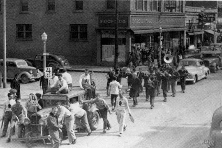Homecoming parade in the 1950's