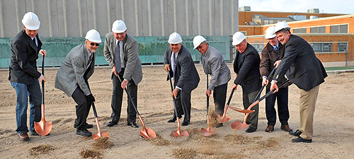 President Vailas, center, with other dignitaries at groundbreaking ceremony.