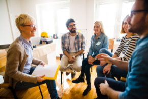 People having a group discussion