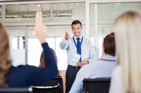 Man calling on person in audience