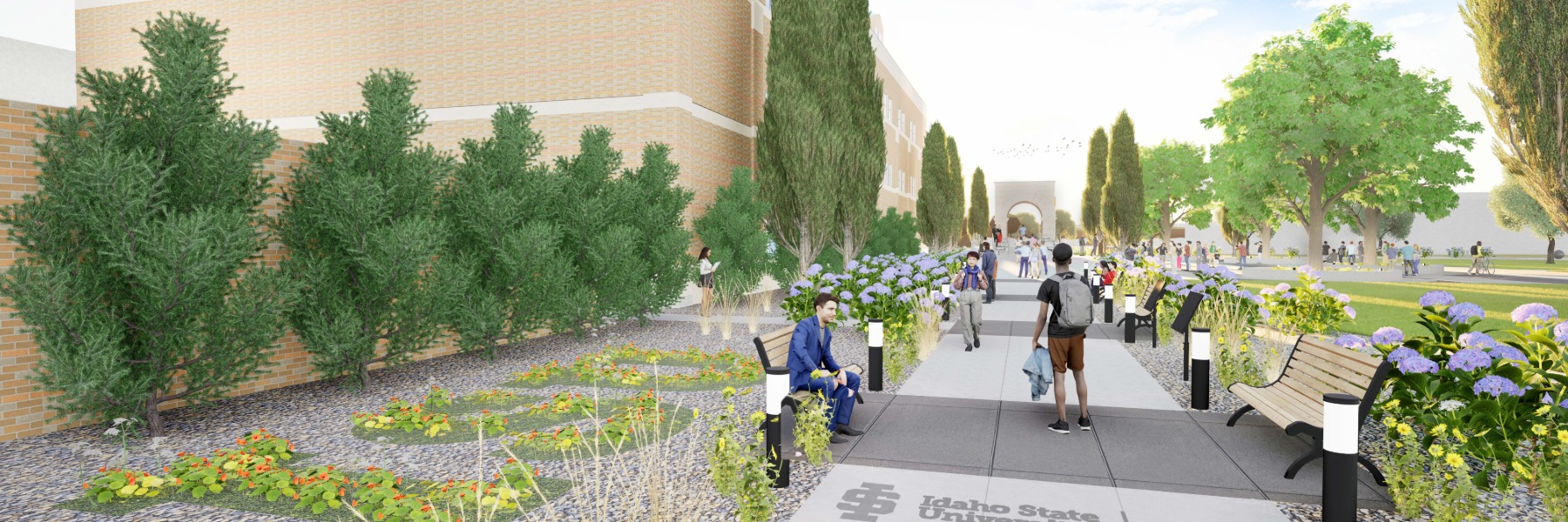 Rendering of beautified path and Swanson Arch