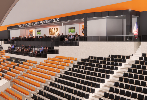 Holt Rendering with President box and bleachers