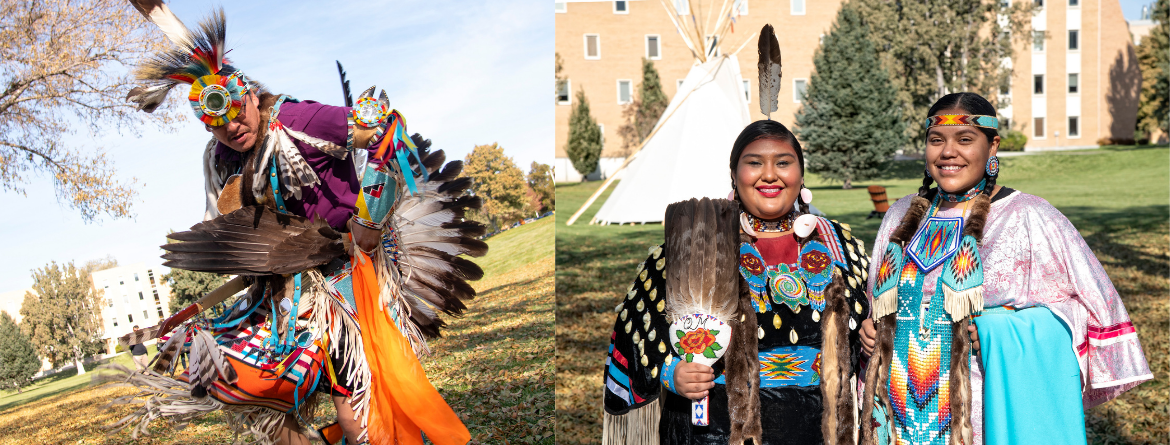 Indigenous dancers on quad