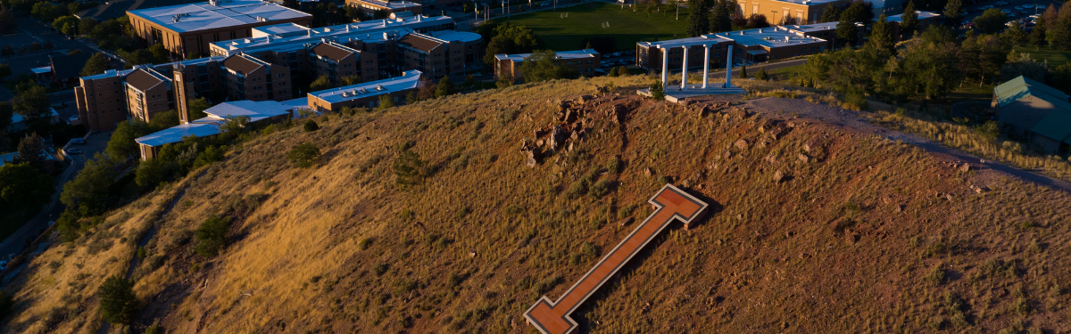 Red hill and pillars shot