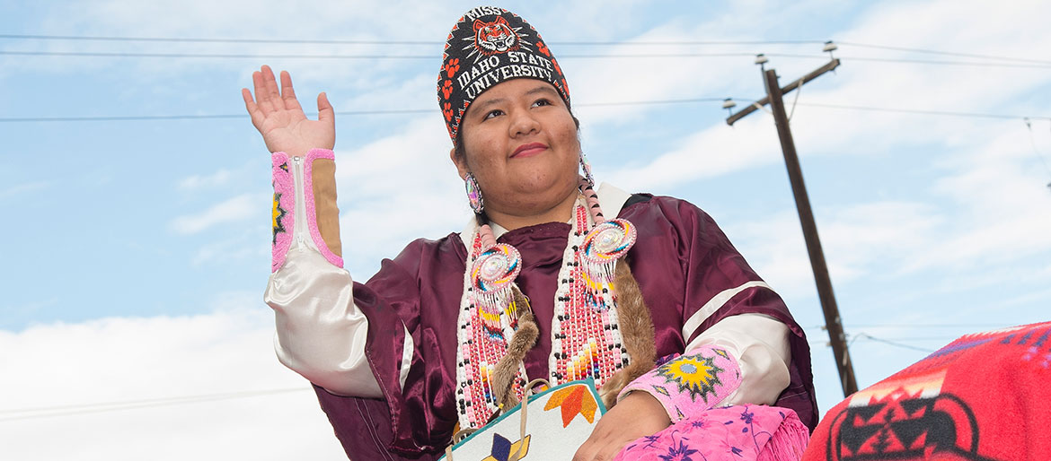 Miss Idaho State University wearing traditional Indian clothing