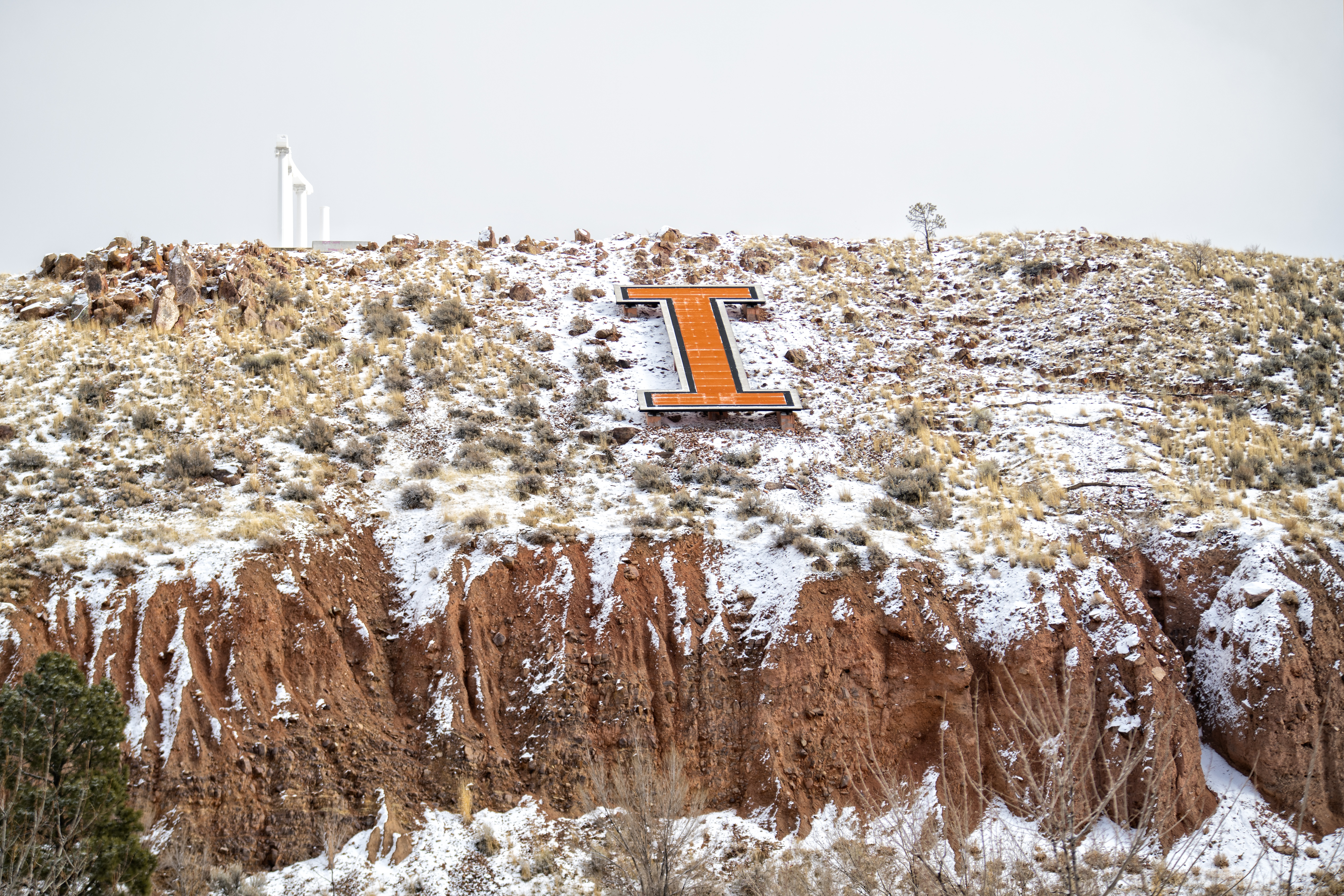 Red Hill in winter with snow cover.