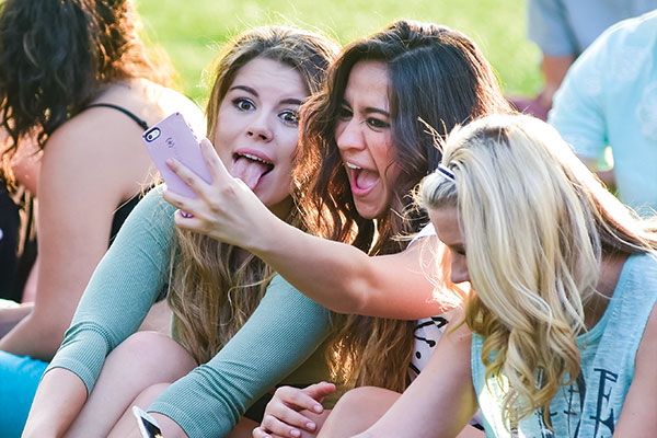 Students posing for a selfie