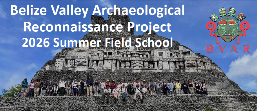 Summer field school participants sitting on ruins