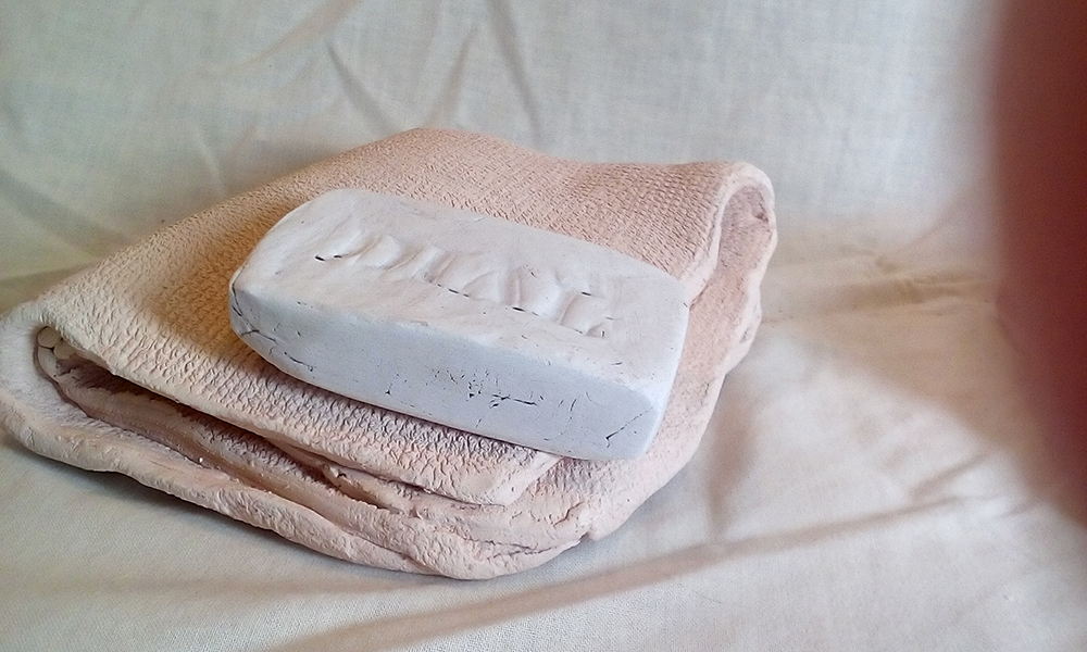 Washcloth and Soap - Sara Jayne Chipman - ceramic