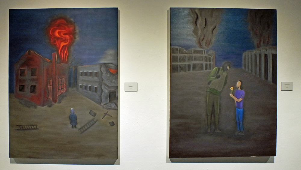 Casualties 1 and 2, Gina Scharbrough, oil on canvas