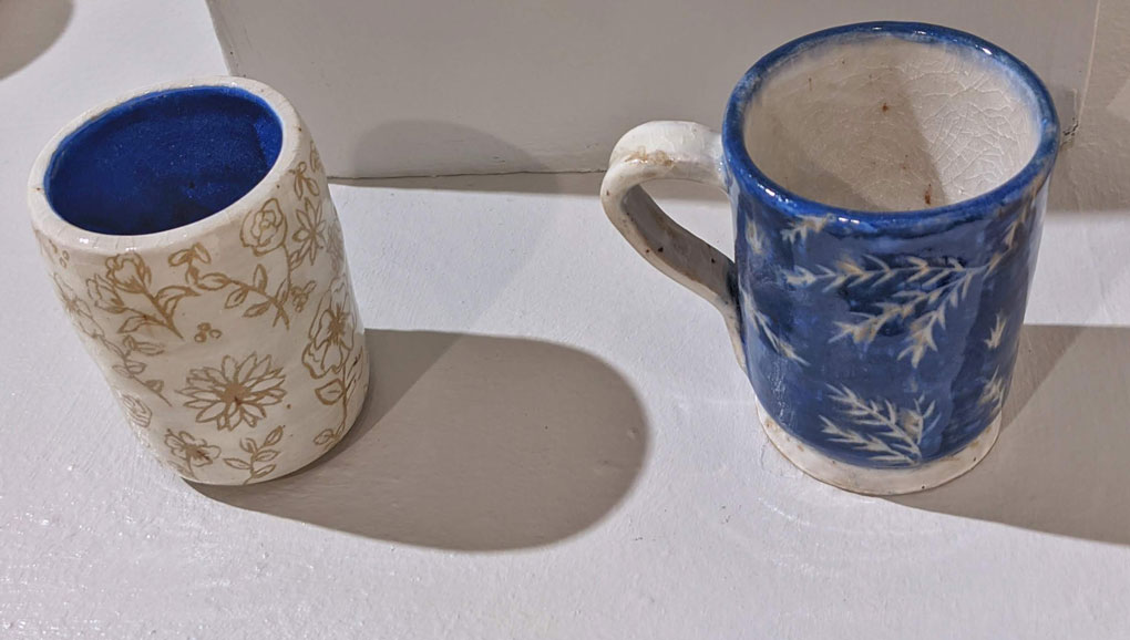 Botanical 01 and 02 - stoneware clay