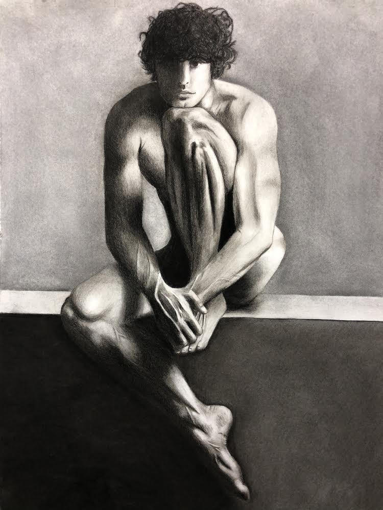 Ledge - Charcoal on stonehenge paper