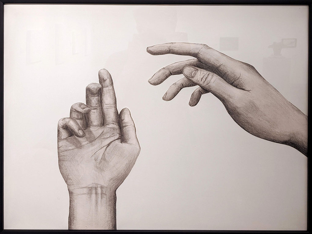 Reach - Charcoal on stonehenge paper