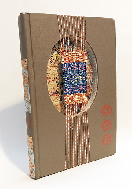 Naomi Velasquez - Stratified - Altered artists book:emboidery, weaving