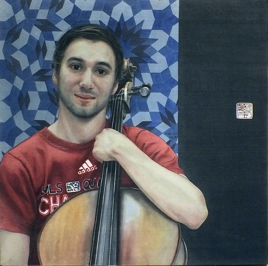 Yidan Guo - A Young Cellist - Water-based pigment on silk