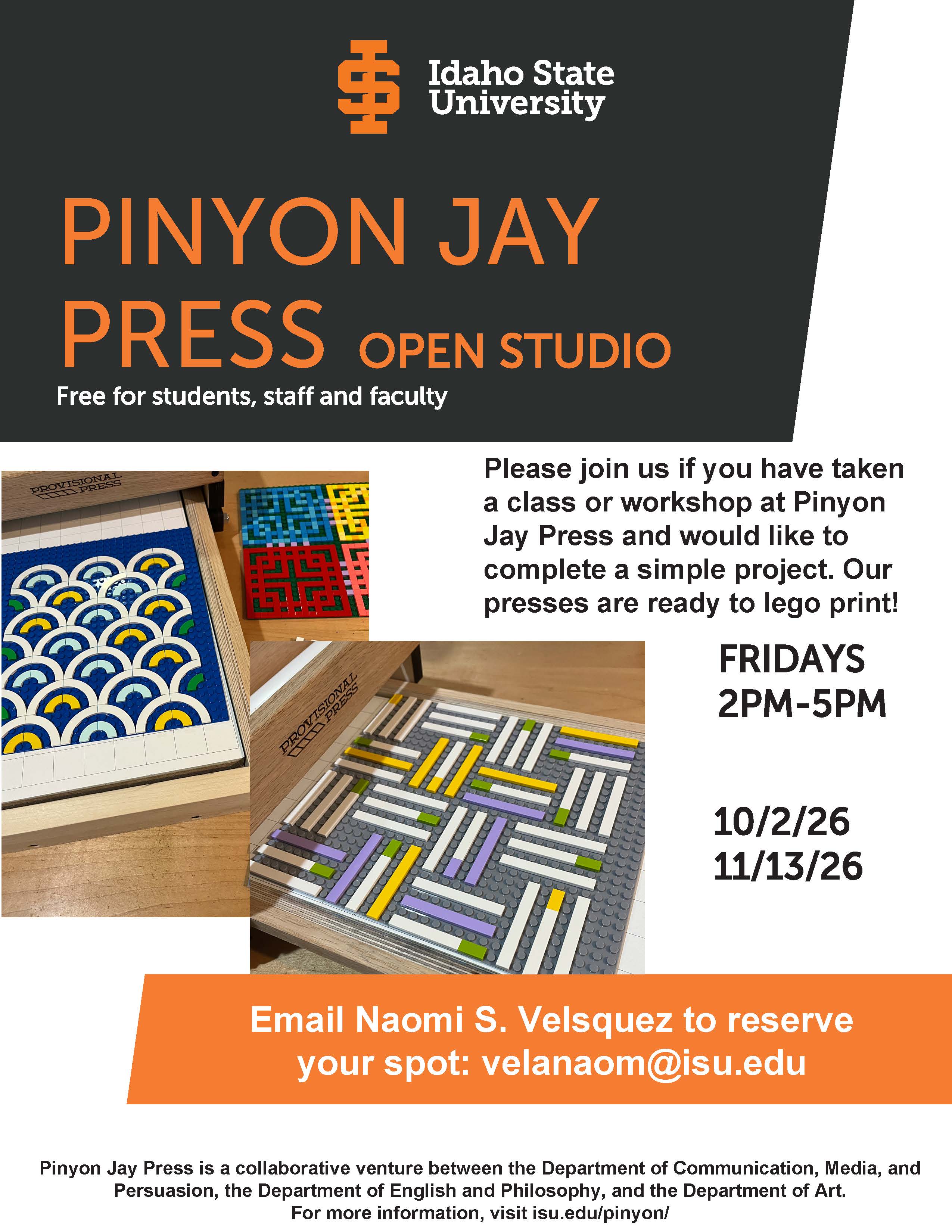 Fall 2026 Open studio