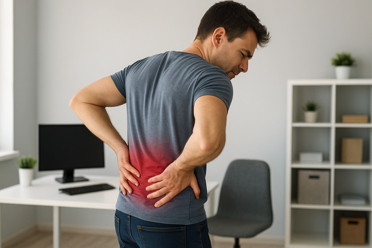Photo of man with back pain