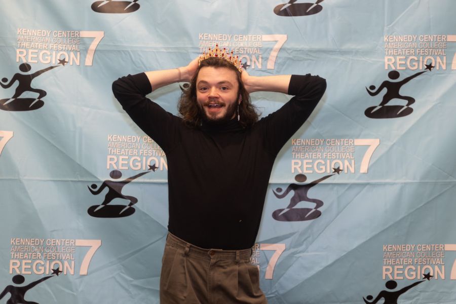 Nathan Templeton poses with his cabaret award tiara