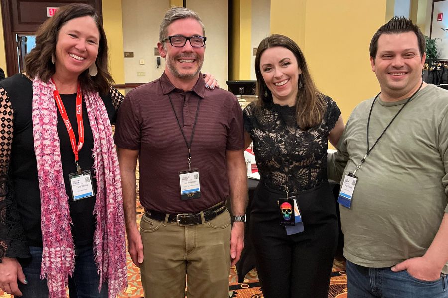 Young, Petersen, Ballam, and Yeates pose at the festival