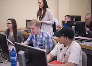 Students volunteering at a tax assistance program