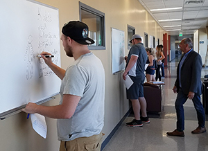 Students competing in a competition