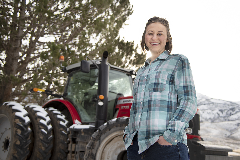 Student with a tractor