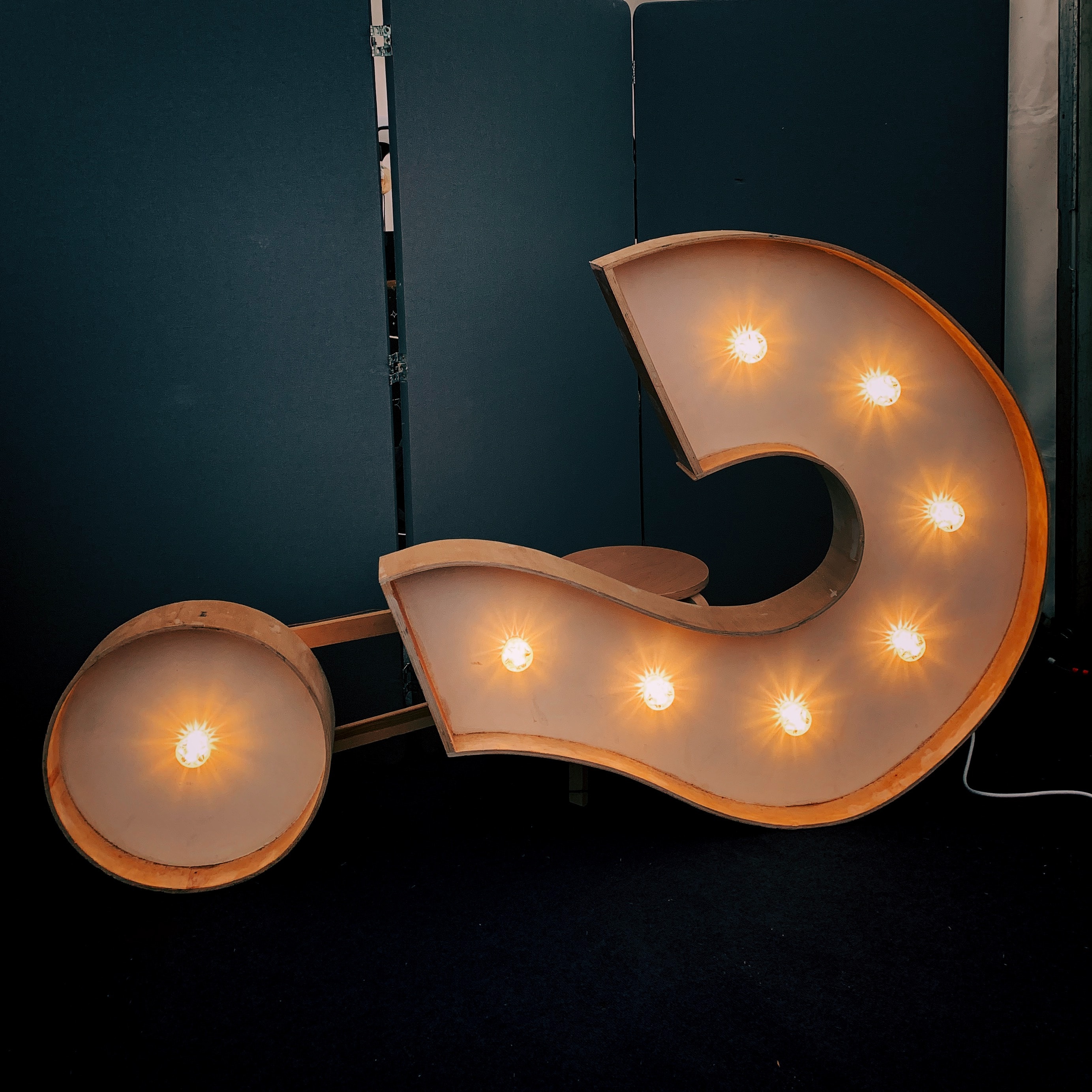 Lighted up question mark