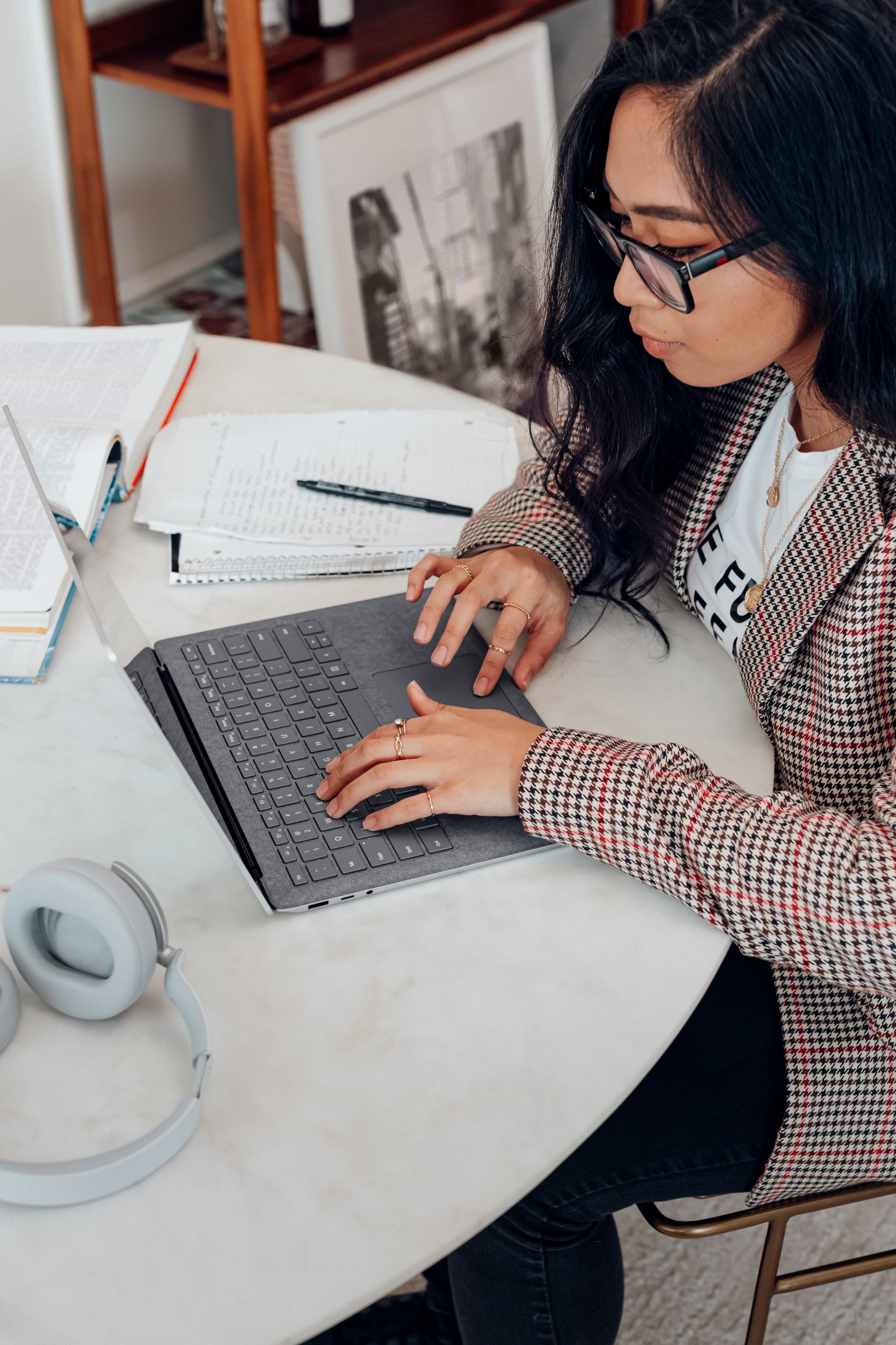 A student preparing for an interview