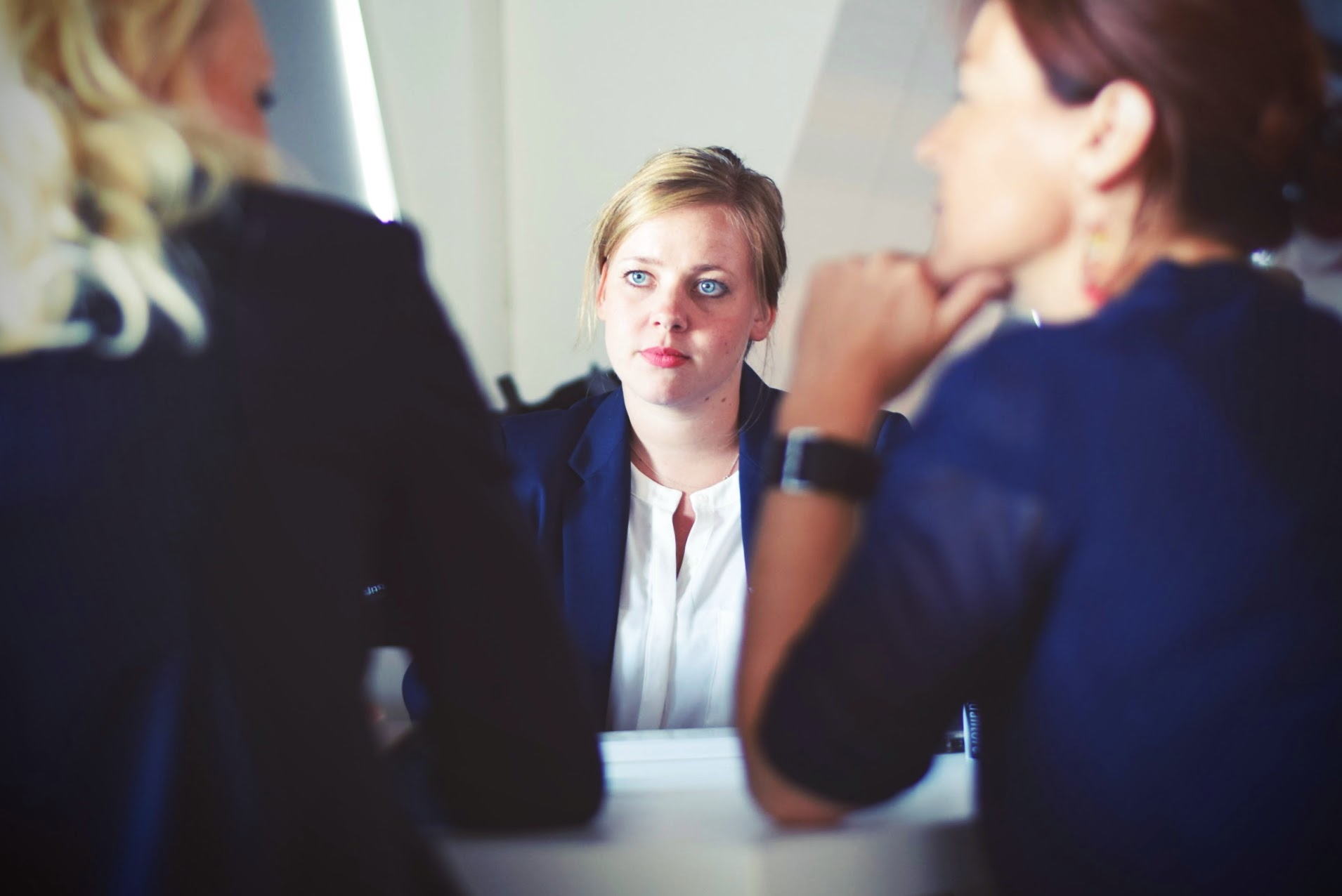 Someone negotiating a salary with employers