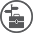 Icon of a briefcase and signage