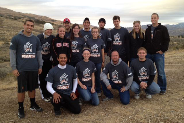 Sports science students playing soccer