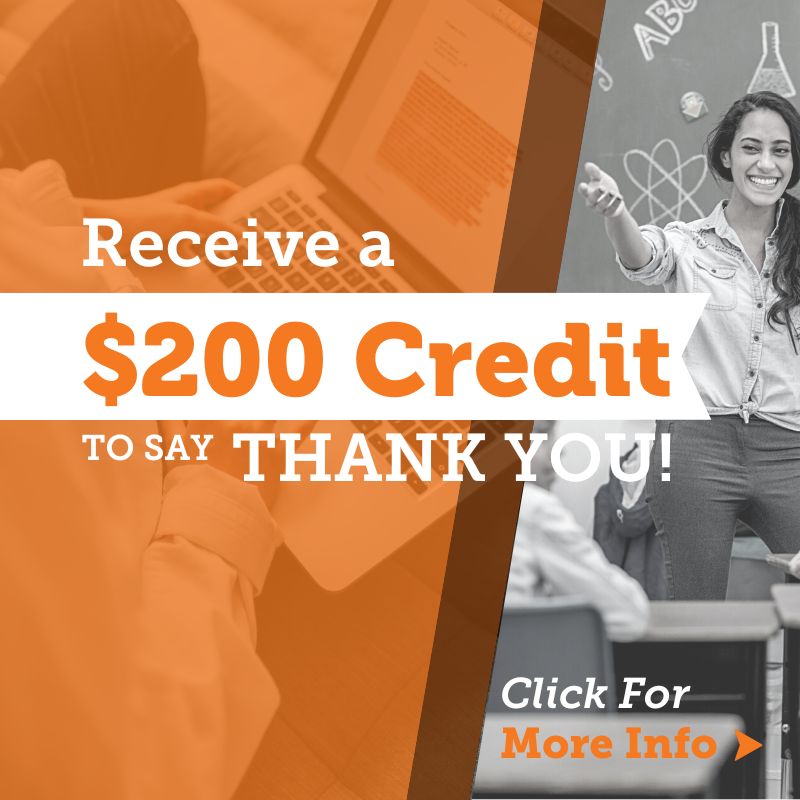 Receive a $200 Credit to Say Thank You!