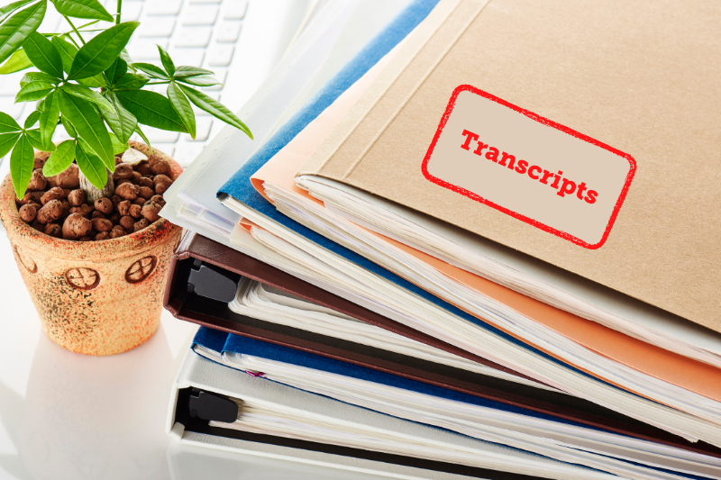 files and transcript