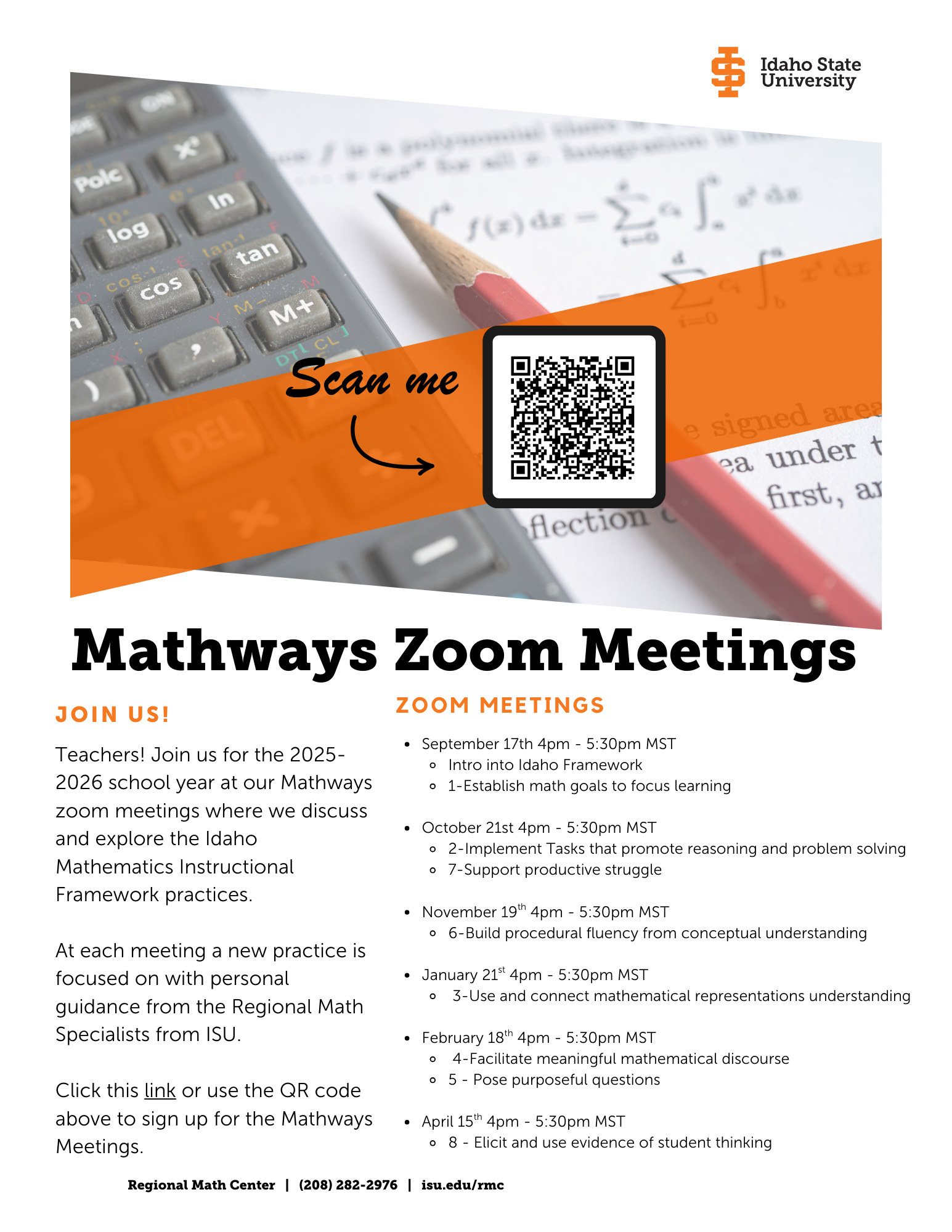 Mathways Zoom Schedule