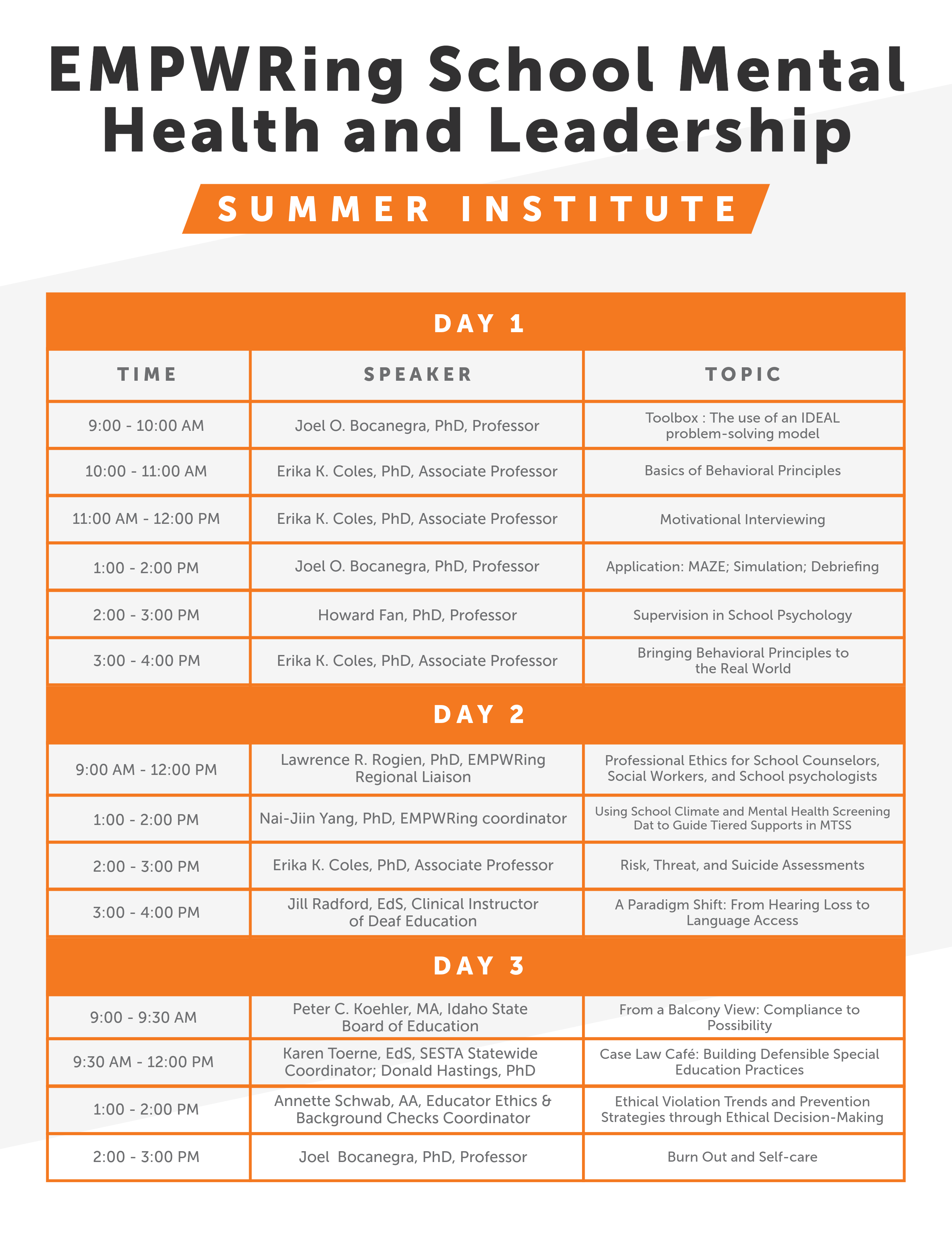 Summer Institute Flyer June 10-12