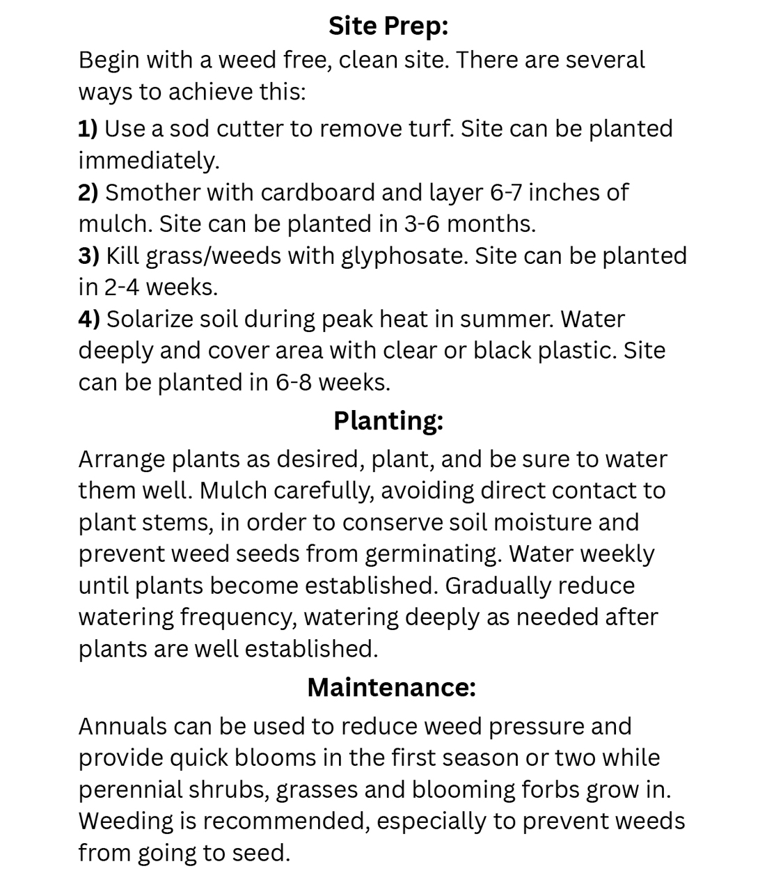 Pollinator Garden Guide page 2
