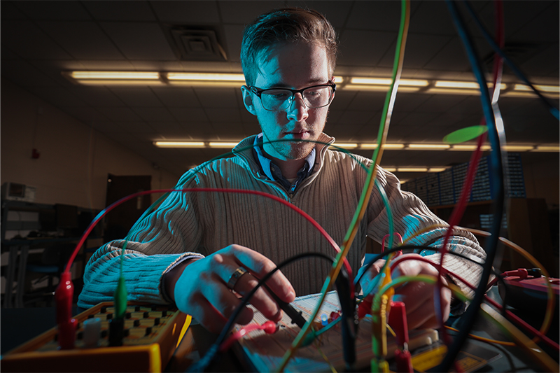 Calvin Condie works at a workstation on Idaho State University's Pocatello campus.