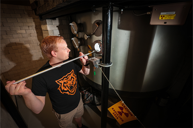 Students work on the nuclear reactor in the nuclear engineering laboratory at Idaho State University's Pocatello campus on Tuesday, August 16, 2022.