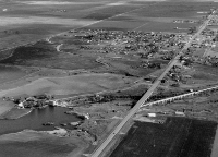 Aerial view looking south at Grace