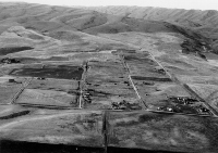 Aerial view looking north at Alexander crater