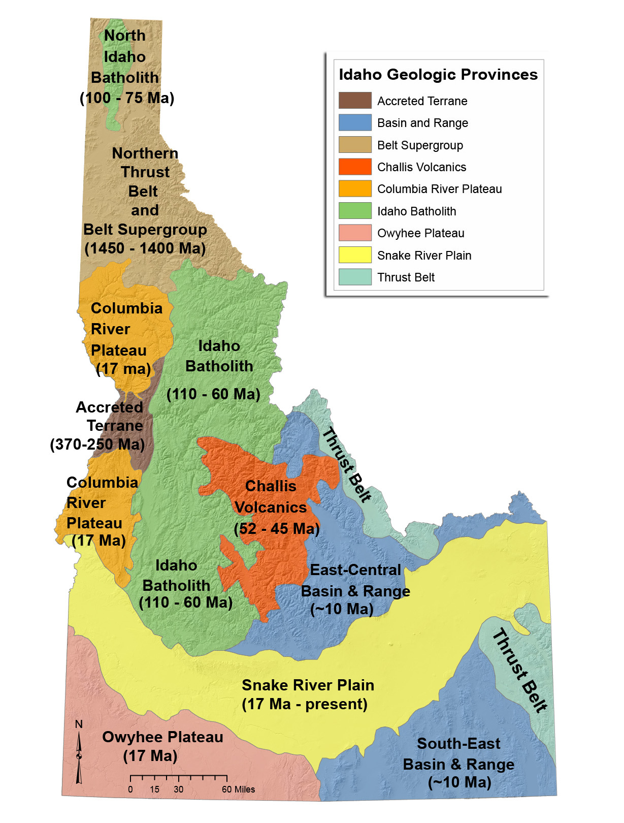 Geologic provinces of Idaho