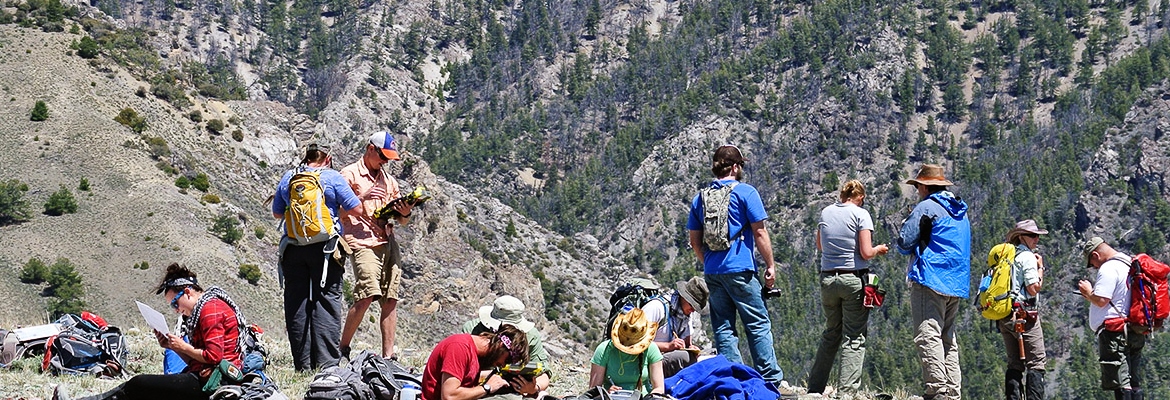 Students mapping in the mountains